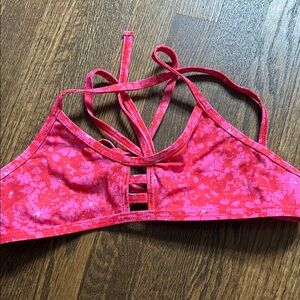 Archive Jolyn Floral Print Red and Pink Tomcat Bikini Top
